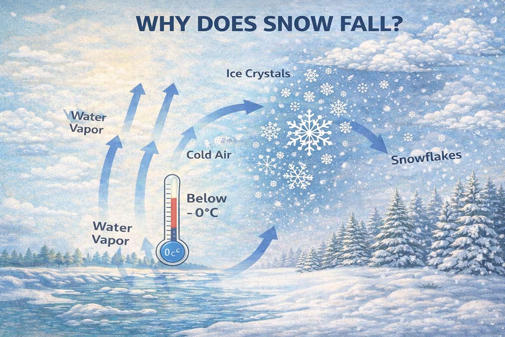 why does snow fall