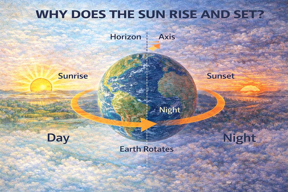 why does the sun rise and set