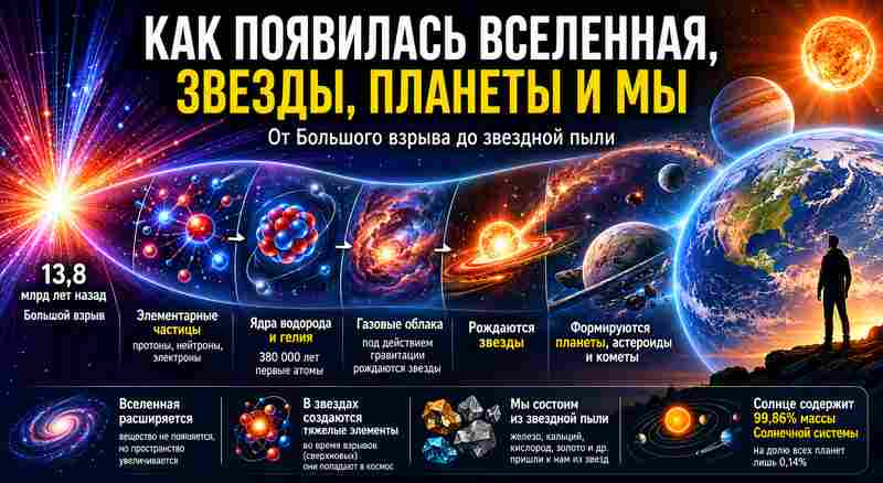 Как появилась Вселенная, звезды и планеты?