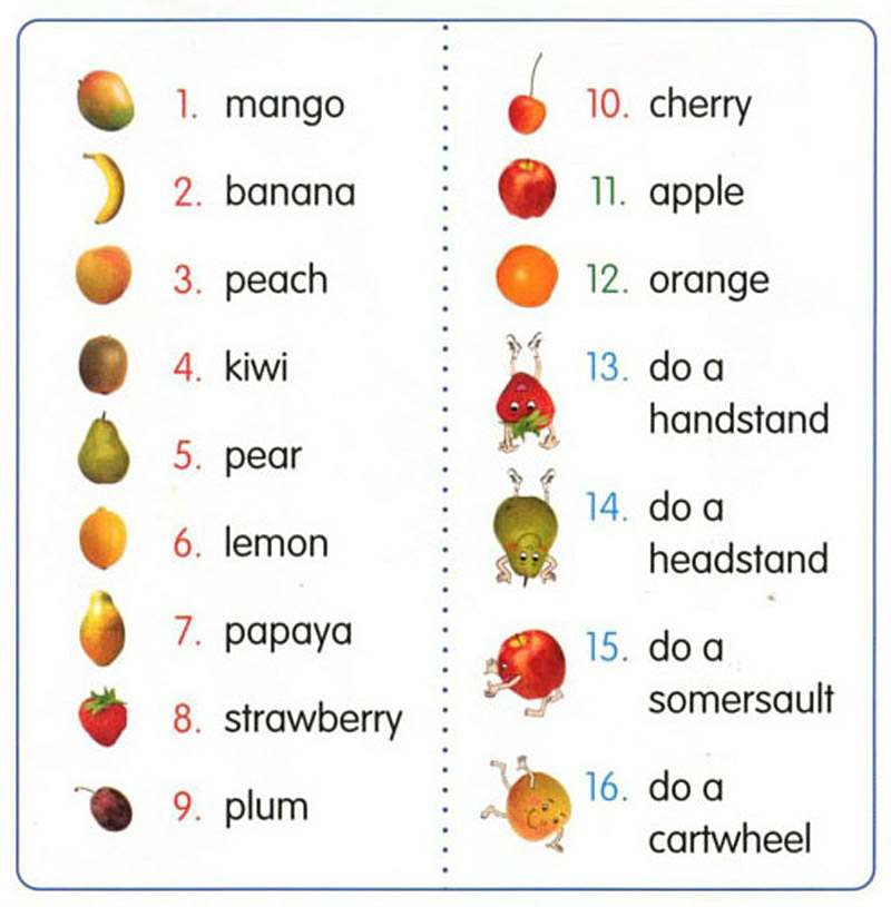 fruit words